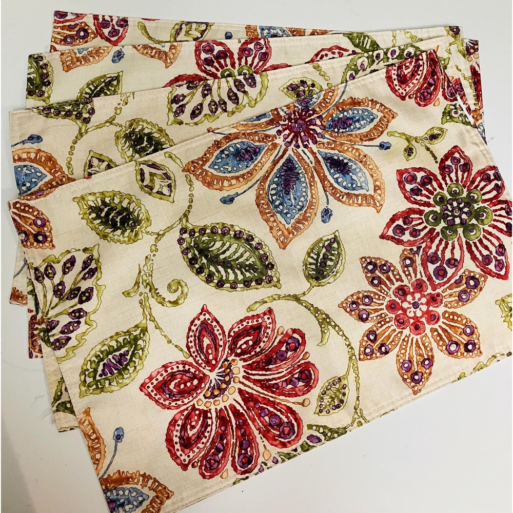 Floral Boho cotton placemats